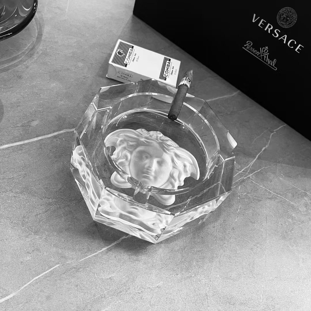 Versace glass ashtray trinket tray
